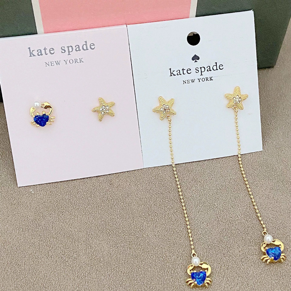 kate spade Zircon Starfish Pearl Crab Stud Drop Earrings Metal